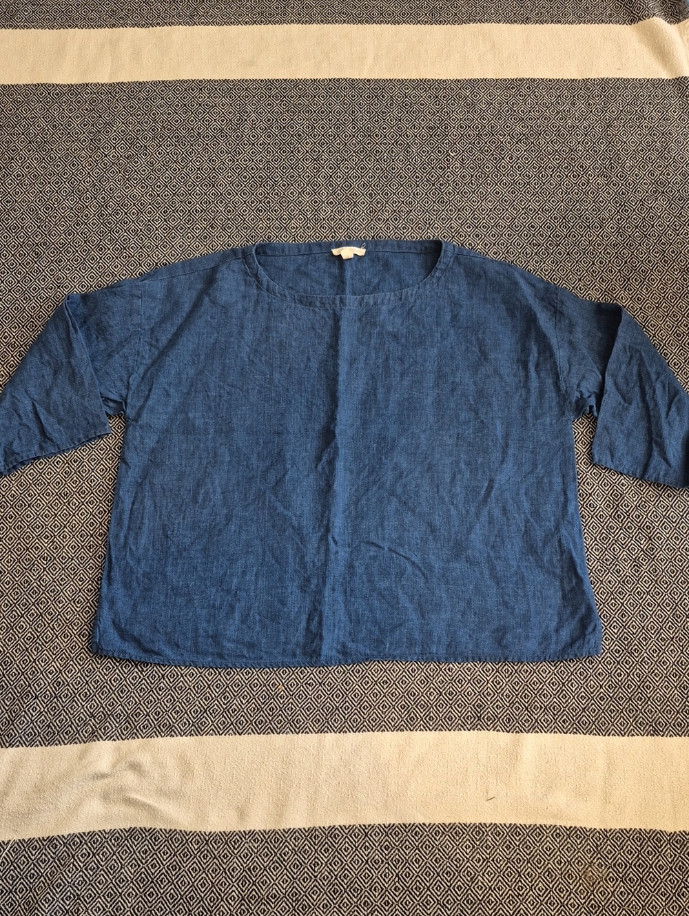 Eileen Fisher Organic Linen Shirt Size Medium